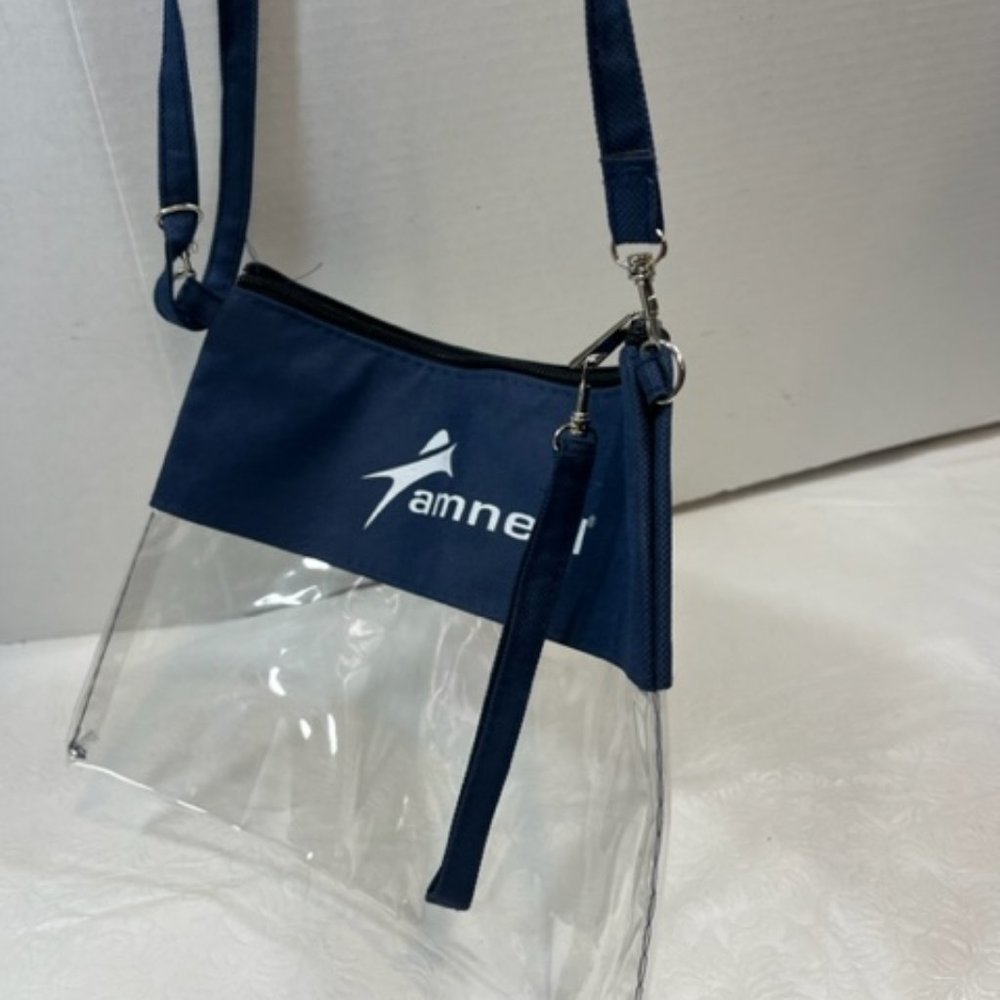 Promo/Event Bag Amneal Pharmaceuticals Navy Clear Thin Crossbody Wristlet Adj